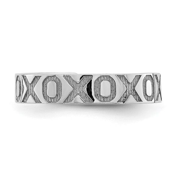 14k White Gold X & O Pattern Toe Ring